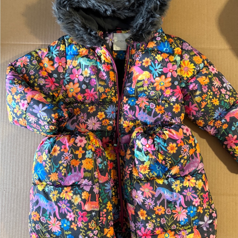 Next Direct Kids Floral Puffer Snowsuit- Multicolor